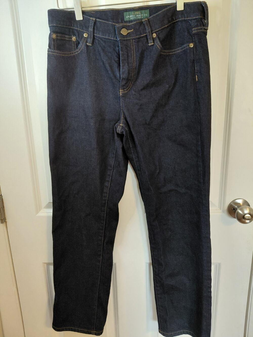 Lauren Ralph Lauren Classic Straight Leg Jeans Dark Wash Blue Women 32 Preppy